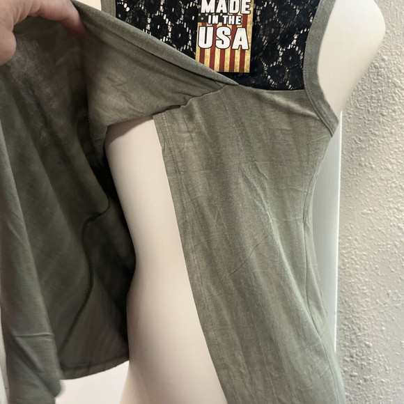 NWT  women’s Vneck Tank Open Back By Liberty Wear biker - Picture 8 of 12